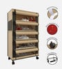 Nexa 5 Tier Shoe Rack With Wheels In Beige Finish