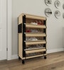 Nexa 5 Tier Shoe Rack With Wheels In Beige Finish