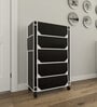 Nexa 5 Tier Shoe Rack With Wheels In Black Finish