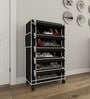 Nexa 5 Tier Shoe Rack With Wheels In Black Finish