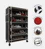Nexa 5 Tier Shoe Rack With Wheels In Black Finish