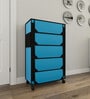Nexa 5 Tier Shoe Rack With Wheels In Blue & Black Finish
