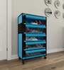 Nexa 5 Tier Shoe Rack With Wheels In Blue & Black Finish