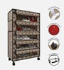Nexa 5 Tier Shoe Rack With Wheels In Floral Print Finish