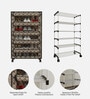 Nexa 5 Tier Shoe Rack With Wheels In Floral Print Finish