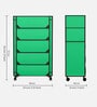 Nexa 5 Tier Shoe Rack With Wheels In Green Finish