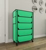 Nexa 5 Tier Shoe Rack With Wheels In Green Finish