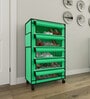 Nexa 5 Tier Shoe Rack With Wheels In Green Finish