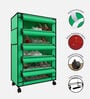 Nexa 5 Tier Shoe Rack With Wheels In Green Finish
