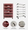 Nexa 5 Tier Shoe Rack With Wheels In Maroon Finish
