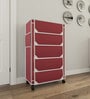 Nexa 5 Tier Shoe Rack With Wheels In Maroon Finish