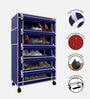 Nexa 5 Tier Shoe Rack With Wheels In Navy Blue Finish