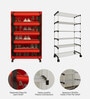 Nexa 5 Tier Shoe Rack With Wheels In Red & Black Finish