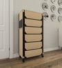 Nexa 6 Tier Shoe Rack With Wheels In Beige Finish
