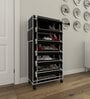 Nexa 6 Tier Shoe Rack With Wheels In Black Finish