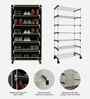Nexa 6 Tier Shoe Rack With Wheels In Black Finish
