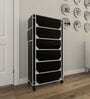 Nexa 6 Tier Shoe Rack With Wheels In Black Finish
