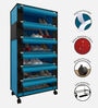 Nexa 6 Tier Shoe Rack With Wheels In Blue & Black Finish