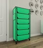 Nexa 6 Tier Shoe Rack With Wheels In Green Finish