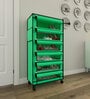 Nexa 6 Tier Shoe Rack With Wheels In Green Finish