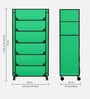 Nexa 6 Tier Shoe Rack With Wheels In Green Finish