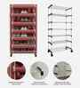 Nexa 6 Tier Shoe Rack With Wheels In Maroon Finish