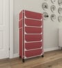 Nexa 6 Tier Shoe Rack With Wheels In Maroon Finish