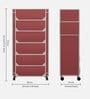 Nexa 6 Tier Shoe Rack With Wheels In Maroon Finish