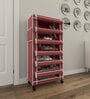 Nexa 6 Tier Shoe Rack With Wheels In Maroon Finish