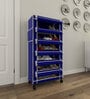 Nexa 6 Tier Shoe Rack With Wheels In Navy Blue Finish