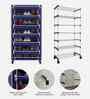 Nexa 6 Tier Shoe Rack With Wheels In Navy Blue Finish