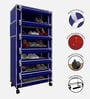 Nexa 6 Tier Shoe Rack With Wheels In Navy Blue Finish