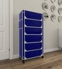 Nexa 6 Tier Shoe Rack With Wheels In Navy Blue Finish