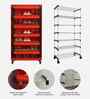 Nexa 6 Tier Shoe Rack With Wheels In Red & Black Finish