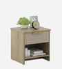 Nexo Bedside Table In Santana Oak & Bamboo Flute Finish