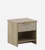 Nexo Bedside Table In Santana Oak & Bamboo Flute Finish