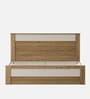 Nexon Queen Size Bed in Classic Oak Melamine Finish With Box Storage