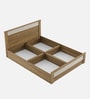 Nexon Queen Size Bed in Classic Oak Melamine Finish With Box Storage