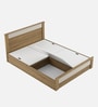 Nexon Queen Size Bed in Classic Oak Melamine Finish With Box Storage