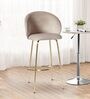 Nexses Velvet Bar Chair In Beige Colour