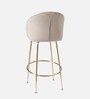 Nexses Velvet Bar Chair In Beige Colour