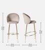 Nexses Velvet Bar Chair In Beige Colour