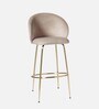 Nexses Velvet Bar Chair In Beige Colour