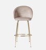 Nexses Velvet Bar Chair In Beige Colour