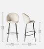 Nexses Velvet Bar Chair In Off White Colour