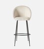 Nexses Velvet Bar Chair In Off White Colour
