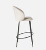 Nexses Velvet Bar Chair In Off White Colour