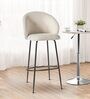 Nexses Velvet Bar Chair In Off White Colour