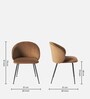 Nexses Velvet Dining Chair In Brown Colour