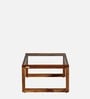 Slatina Sheesham Wood Coffee Table In Rustic Teak Finish With Glass Top